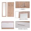 HOMCOM-Mobile-per-Ingresso-in-Legno-Set-3-Pezzi-con-Scarpiera-Appendiabiti-e-Specchio-80x27x46.5cm---Color-Legno