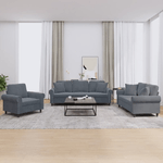 VidaXL Set di Divani 3 pz con Cuscini Grigio Scuro in Velluto