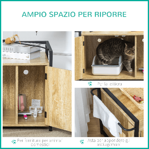 PawHut-Mobile-Lettiera-per-Gatti-con-2-Ante-e-Ingresso-Laterale-82.3x51x54cm-Color-Legno-e-Nero