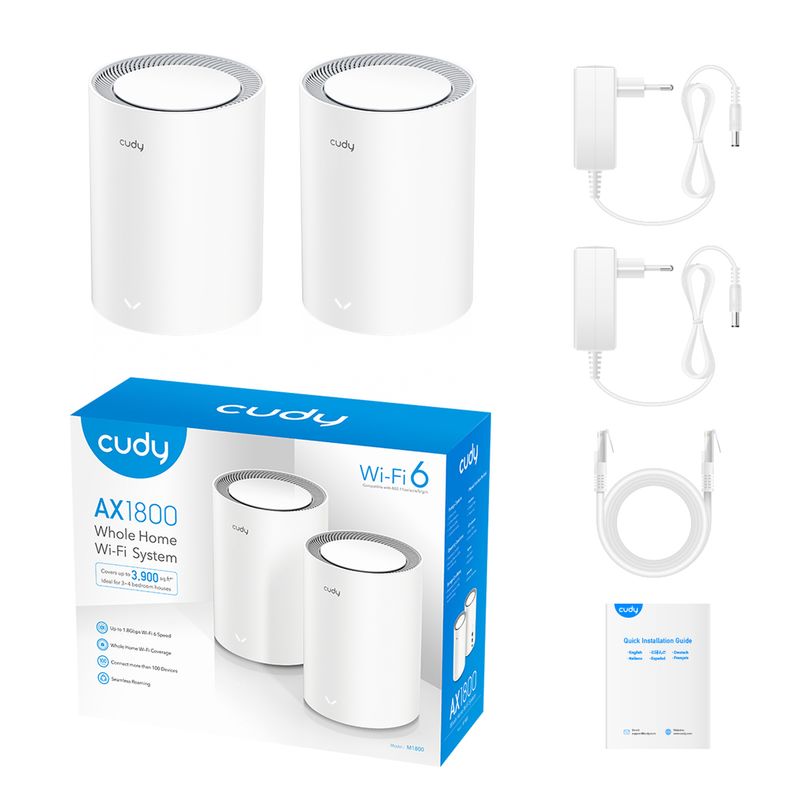 Cudy-AX1800-Dual-band--2.4-GHz-5-GHz--Wi-Fi-6--802.11ax--Bianco-1-Interno