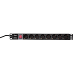 LogiLink PDU8C01 unità di distribuzione dell'energia (PDU) 8 presa(e) AC 1U Nero