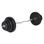 HOMCOM Set Bilanciare da 70kg con 8 Dischi Pesi e Barra Curva in Acciaio, Allenamento a Casa e Palestra, 140x38.5x38.5cm