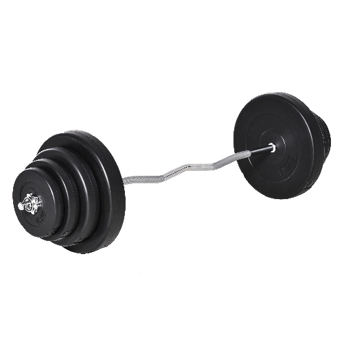 HOMCOM-Set-Bilanciare-da-70kg-con-8-Dischi-Pesi-e-Barra-Curva-in-Acciaio-Allenamento-a-Casa-e-Palestra-140x38.5x38.5cm