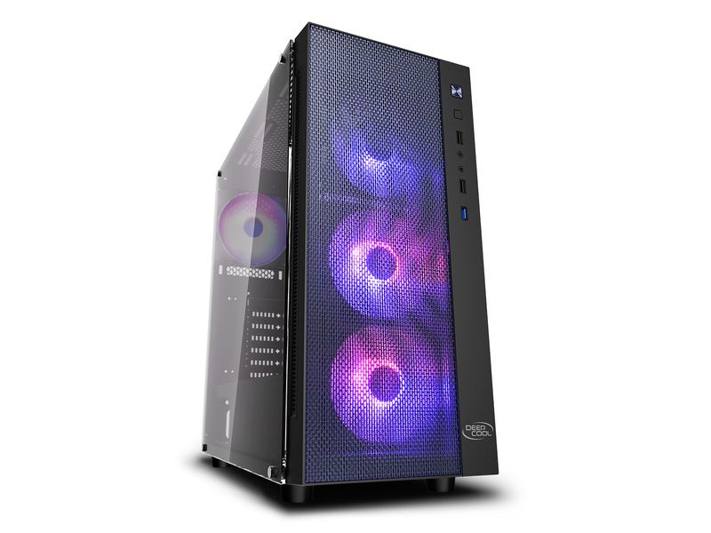 Case-DeepCool-Mid-Tower-Matrexx-55-Mesh-Gaming-ARGB-pannello-laterale-vetro-temperato