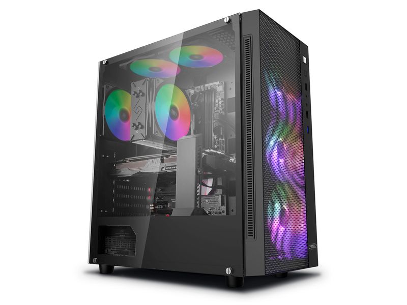 Case-DeepCool-Mid-Tower-Matrexx-55-Mesh-Gaming-ARGB-pannello-laterale-vetro-temperato