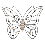 Decorazione Parete Ferro e Legno Farfalla cm 39,5X1,5X33,5 - BUTTERFLY