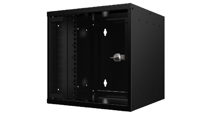 LOGON-RSM06U30MNBL-rack-Da-parete-Nero--10-6U-Rack-Wallmount-Cabinet---312-x-300-x-300mm---Black---Unassembled---Warrant