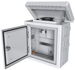 Lanview-RCCTV001-rack-0U-Bianco--Mini-Radius-Pole-Mounted---CCTV-Cabinet-For-4-cameras---450-x-250-x-500mm---White---War