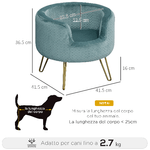 PawHut-Cuccia-di-Design-per-Gatti-o-Cani-fino-4kg-in-Metallo-Oro-e-Velluto-Verde-Petrolio-41.5x41.5x36.5cm