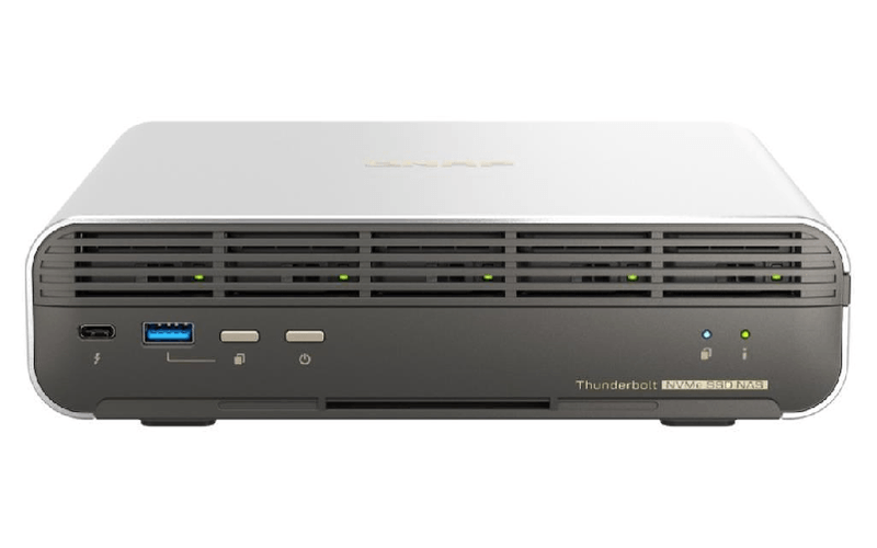 QNAP-NAS---5-bay-All-Flash-NASbook--Intel-Core-i3-1320PE-8C-4P4E--12T-up-to-4.50GHz-onboard-12GB-RAM--not-expandable--5-