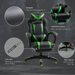 Vinsetto-Sedia-da-Gaming-Economica-Poltrona-Reclinabile-Con-Poggiapiedi-Regolabile-In-Altezza-Rotelle-Tessuto-71.5-×-68-×-114-123.5cm-Verde
