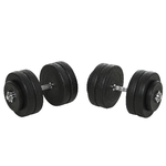 HOMCOM Set Manubri Palestra 50kg (8x5kg, 4x1.5kg), Pesi Palestra con 12 Dischi da 1.5kg, 5kg, Փ25mm, per Allenamento a Casa