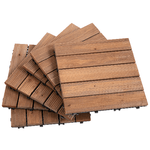 Outsunny Piastrelle per Esterni Pavimento in Legno, Set 27 Pezzi Montaggio a Incastro, 30x30x2.5cm