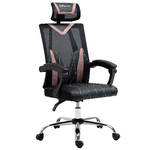 Vinsetto Sedia da Ufficio Ergonomica Inclinabile a 130° con Supporto Lombare e Cervicale, 58x62.5x112-120cm