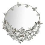 Specchio Farfalle Rotondo Argento diam 91 cm - FARFALLE ROUND SILVER