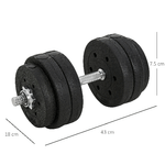 HOMCOM-Set-Manubri-Palestra-30kg--8x2.5kg-4x1.5kg--Pesi-Palestra-con-12-Dischi-da-1.5kg-2.5kg-Փ25mm-per-Allenamento-a-Casa