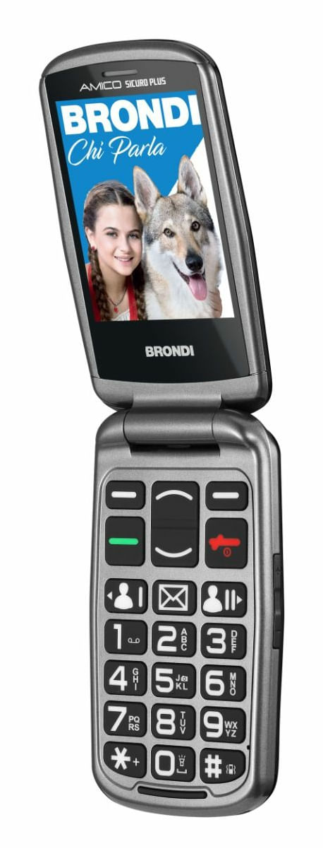 Brondi-Cellulare-Amico-Sicuro-Plus-Nero-Metal---Braccialetto-Sos-Incluso-Nella-Confezione