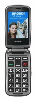 Brondi-Cellulare-Amico-Sicuro-Plus-Nero-Metal---Braccialetto-Sos-Incluso-Nella-Confezione