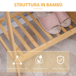 HOMCOM-Appendiabiti-da-Terra-in-Bambu-con-2-Ganci-Laterali-e-2-Ripiani-Inferiori-Aperti-82x36.8x140-cm-color-Legno