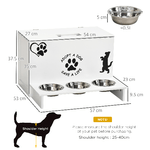 PawHut-Set-3-Ciotole-per-Cani-da-500ml-con-Spazio-a-Scomparsa-e-Supporto-in-MDF-e-Acciaio-Inox-57x53x37.5-cm-Bianco