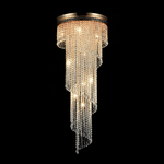 Plafoniera-Contemporanea-Cascade-Metallo-Oro-12-Luci-Diffusori-Vetro