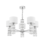 Lampadario-Contemporaneo-Talento-Metallo-Cromo-5-Luci-Diffusori-Pvc-Bianco