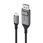 ALOGIC ULCDP02-SGR cavo e adattatore video 2 m DisplayPort USB tipo-C Nero Grigio (2M ULTRA USB-C MALE TO DP - MALE ACAB