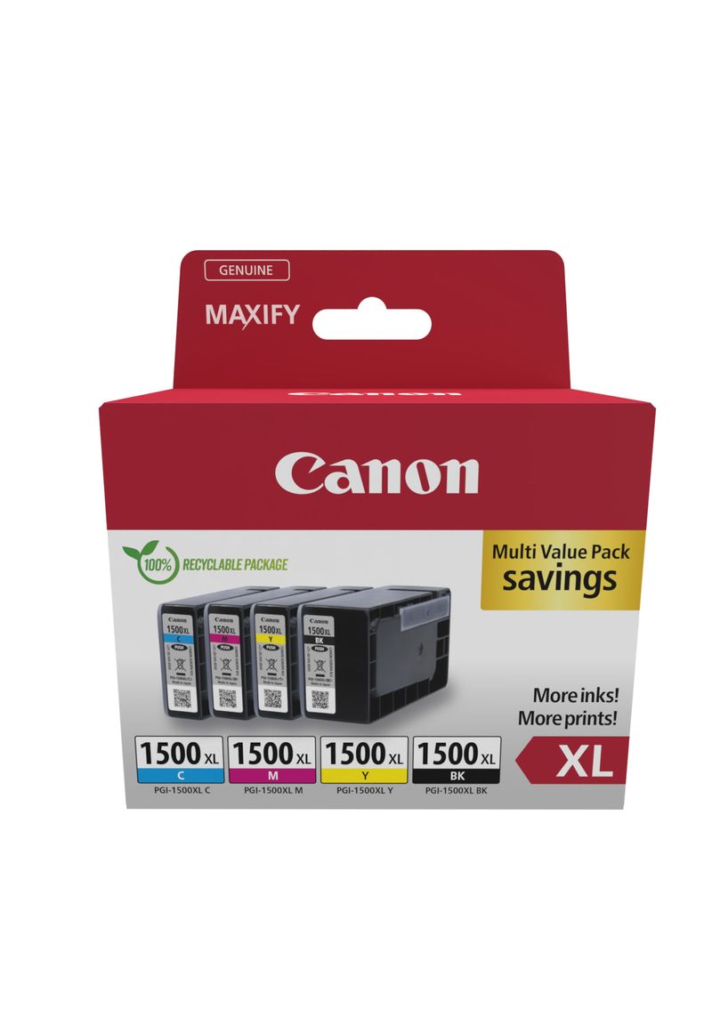 Confezione-da-4-cartucce-d-inchiostro-originali-Canon-PGI1500XL---9182B004-9182B010