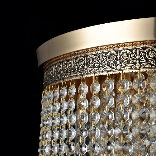 Plafoniera-Contemporaneo-Cascade-Metallo-Oro-7-Luci-Diffusori-Vetro