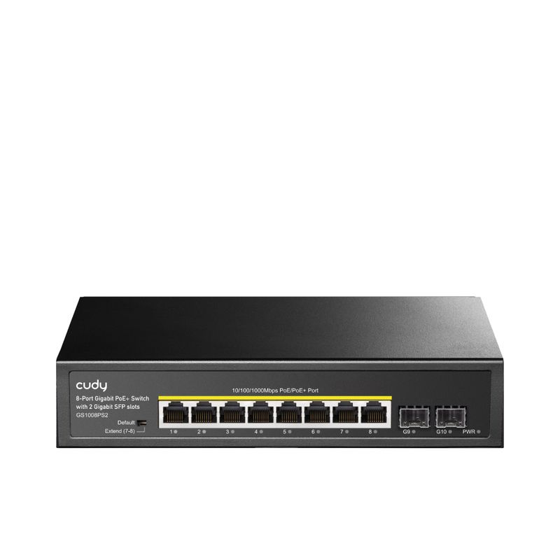 Cudy-GS1008PS2-switch-di-rete-Non-gestito-Gigabit-Ethernet--10-100-1000--Supporto-Power-over-Ethernet--PoE--Nero