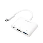 LogiLink 0.14m, 2xUSB-C/HDMI+USB A Bianco