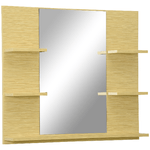 kleankin Specchio da Parete Rettangolare per Bagno con 5 Ripiani, in MDF e Vetro, 80x12.5x70cm