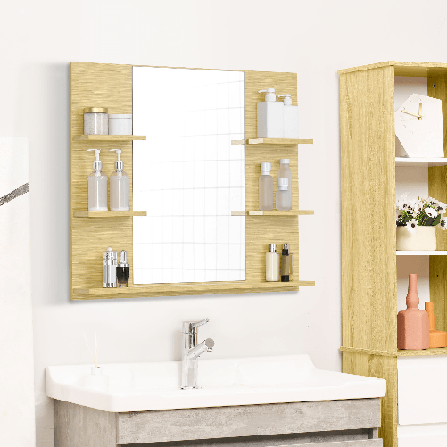 kleankin-Specchio-da-Parete-Rettangolare-per-Bagno-con-5-Ripiani-in-MDF-e-Vetro-80x12.5x70cm