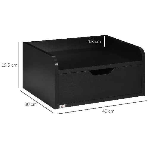 HOMCOM-Set-2-Comodini-Sospesi-in-Truciolato-Nero-per-Camera-da-Letto-e-Soggiorno-40x30x19.5-cm-Nero