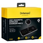 Intenso-Magnetic-Wireless-Charging-Stand-Mb13-3-In-1-Magsafe-Compatibility-Output-15W-Black