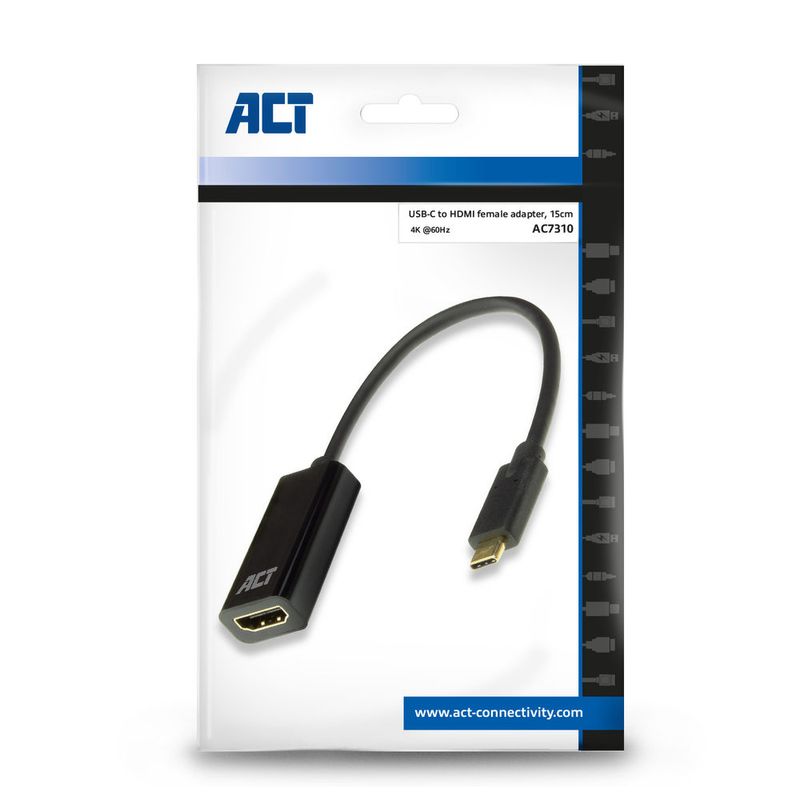 Cavo-adattatore-video-ACT-AC7310-015-m-USB-Type-C-HDMI-Type-A--Standard--Nero