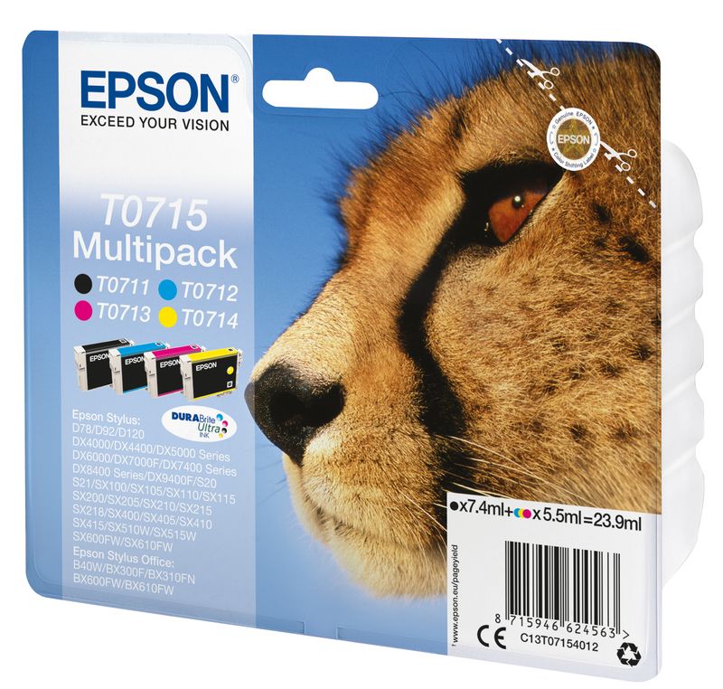 ORIGINALE-Epson-Multipack-nero---ciano---magenta---giallo-C13T07154012-T0715-4-cartucce--T0711---T0712---T0713---T0714