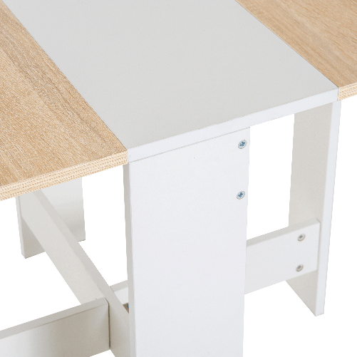 HOMCOM-Tavolo-da-Pranzo-Allungabile-Tavolo-Pieghevole-in-Legno-103×76×73.5cm-Rovere-Bianco