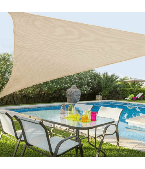 Trade Shop Traesio-vela Telo Parasole 5x5mt Tenda Triangolare Ombreggiante Giardino Tessuto Colore -