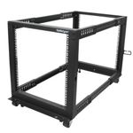 StarTech.com Server Rack a 4 Montanti 12U Open Frame, Armadio Rack di Rete 19" con Ruote