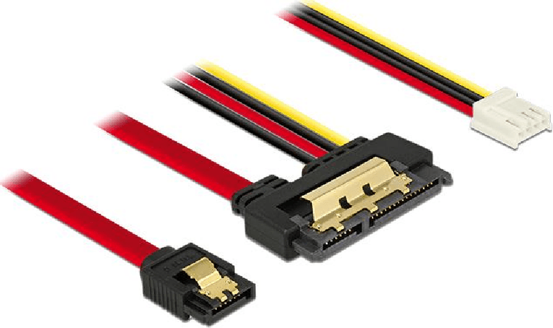 DeLOCK---SATA-Kabel---Serial-ATA-150-300-600---4-Pin-Mini-Stromversorgungsstecker-SATA--R--bis-SATA-Combo--R--gerade---