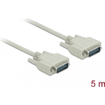 DeLOCK - Kabel seriell - DB-15 (M) bis DB-15 (M) - 5 m - Daumenschrauben - beige