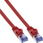 InLine Patch Cable flat, U/FTP, Cat.6A, rosso, 7m