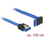 DeLOCK - Cavo SATA - Serial ATA 150/300/600 - SATA (R) dritto a SATA (R) angolato verso l'alto - 10 m - bloccato - blu (