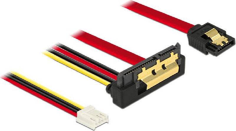 DeLOCK---SATA-Kabel---Serial-ATA-150-300-600---4-Pin-Mini-Stromversorgungsstecker-SATA--R--gerade-bis-SATA-Combo--R--na