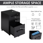 HOMCOM-Cassettiera-Portadocumenti-da-Ufficio-con-3-Cassetti-5-Ruote-Nero-39.2x40x65.4cm