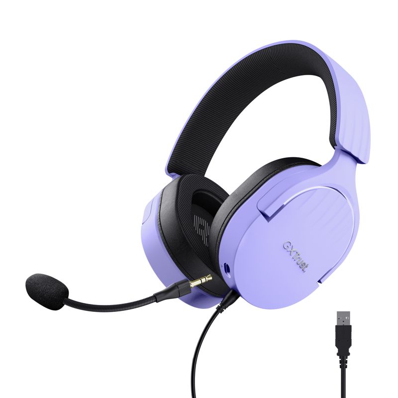 Trust-GXT-490P-FAYZO-Auricolare-Cablato-A-Padiglione-Giocare-USB-tipo-A-Nero-Viola