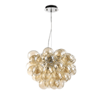 Maytoni Lampadario Contemporaneo Baldo Metallo Nichel 8 Luci Diffusori Cognac