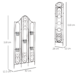 Outsunny-Portapiante-Verticale-Pieghevole-con-5-Vasi-da-Esterno-in-Metallo-82x12.5x150cm-Nero