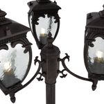 Lampada-Da-Terra-Classica-Da-Esterno-Alluminio-Bronzo-3-Luci-E27-60W-Ip44